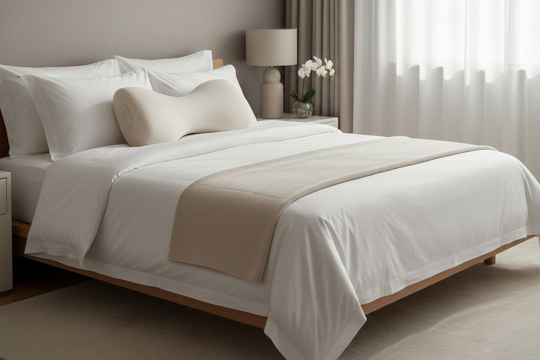 Serene bedroom with premium bedding and ergonomic pillow